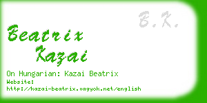 beatrix kazai business card